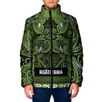 Aotearoa Iwi Ngāti Tama ki Taranaki Trust Padded Jacket Maori Wharenui House Tribal Pattern