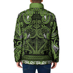 Aotearoa Iwi Ngāti Tama ki Taranaki Trust Padded Jacket Maori Wharenui House Tribal Pattern