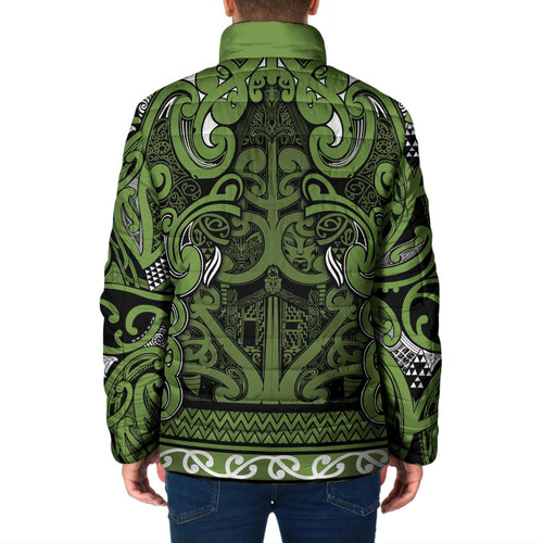Aotearoa Iwi Ngāti Tama ki Taranaki Trust Padded Jacket Maori Wharenui House Tribal Pattern