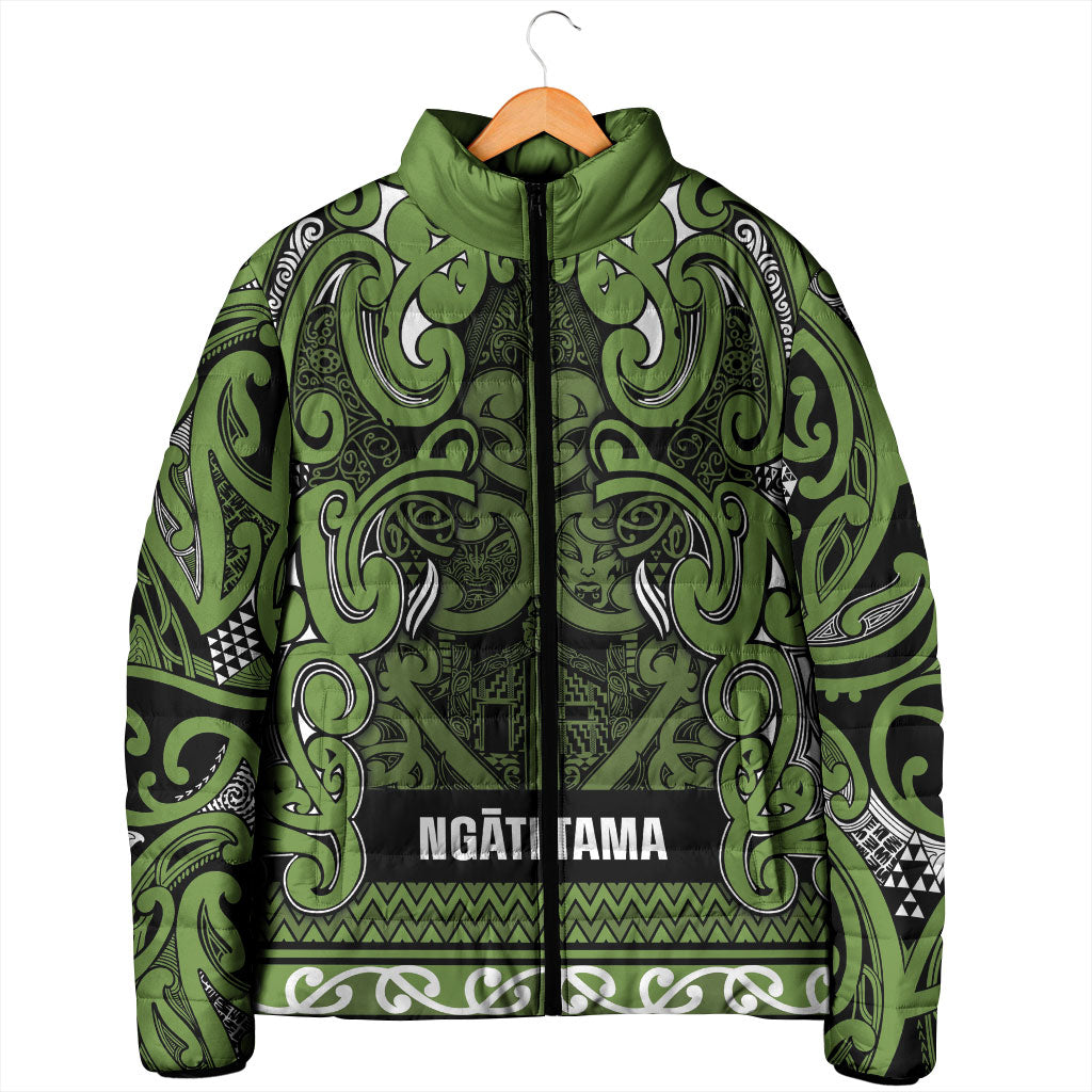 Aotearoa Iwi Ngāti Tama ki Taranaki Trust Padded Jacket Maori Wharenui House Tribal Pattern