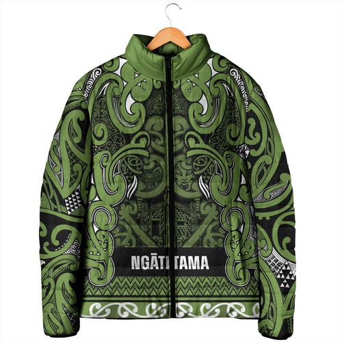 Aotearoa Iwi Ngāti Tama ki Taranaki Trust Padded Jacket Maori Wharenui House Tribal Pattern