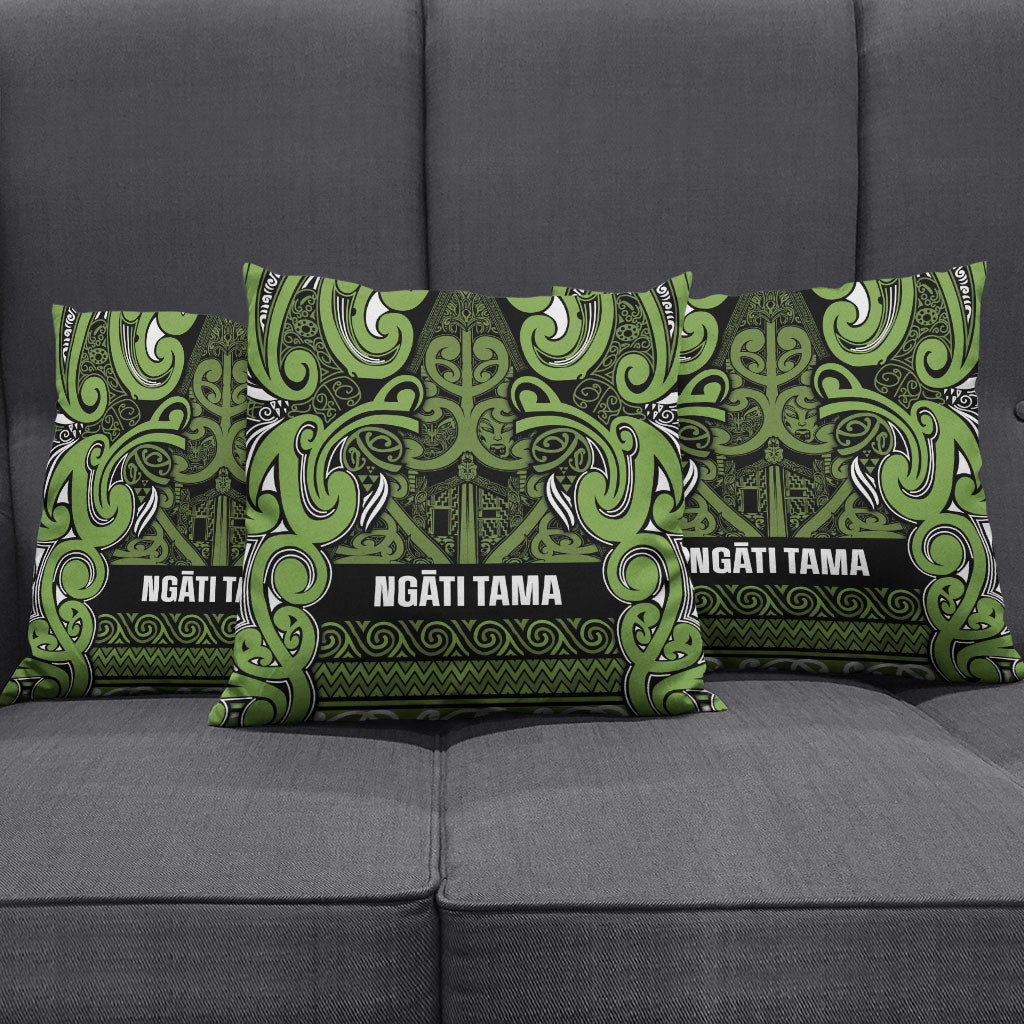 Aotearoa Iwi Ngāti Tama ki Taranaki Trust Pillow Cover Maori Wharenui House Tribal Pattern