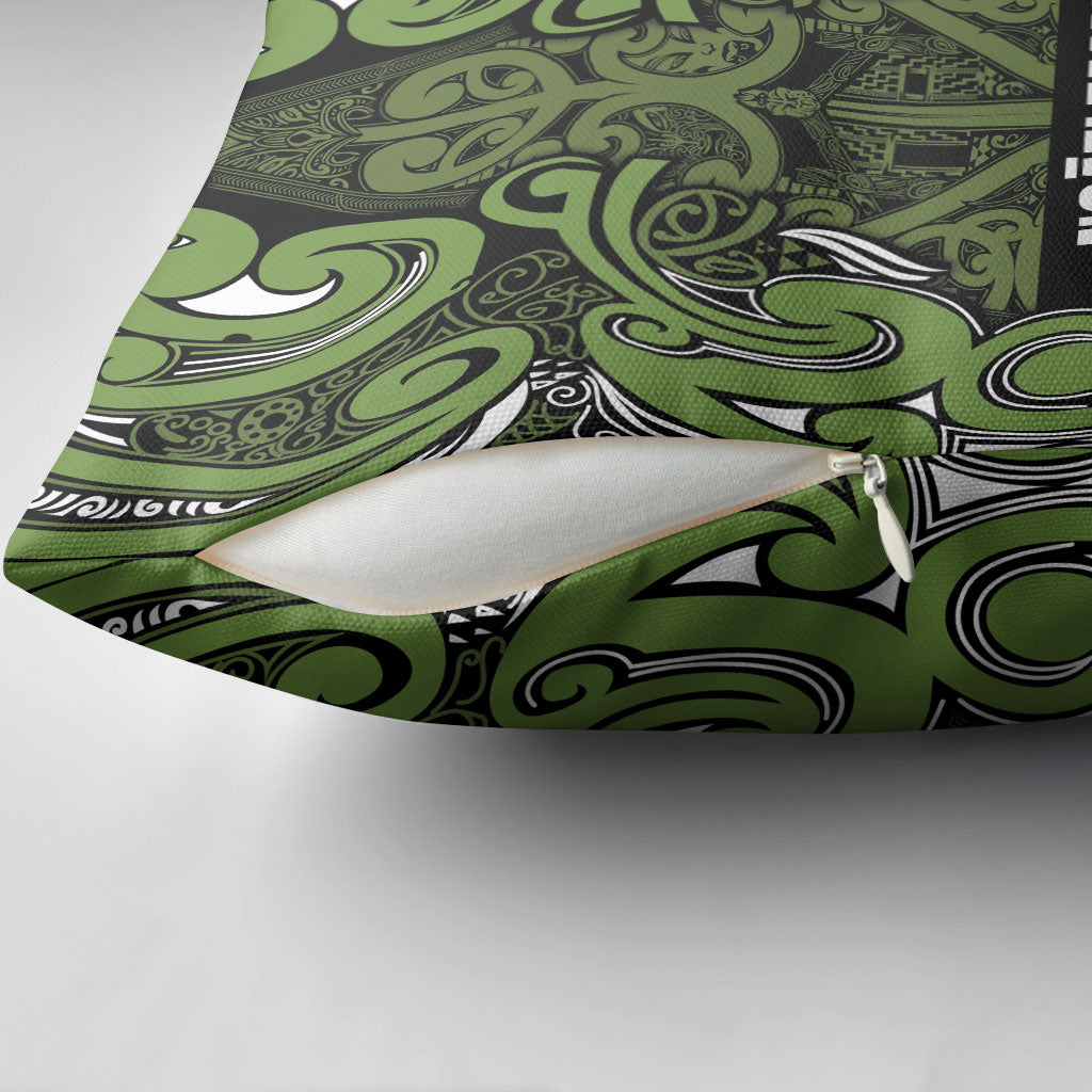 Aotearoa Iwi Ngāti Tama ki Taranaki Trust Pillow Cover Maori Wharenui House Tribal Pattern