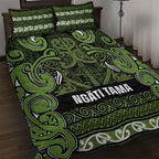 Aotearoa Iwi Ngāti Tama ki Taranaki Trust Quilt Bed Set Maori Wharenui House Tribal Pattern