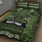 Aotearoa Iwi Ngāti Tama ki Taranaki Trust Quilt Bed Set Maori Wharenui House Tribal Pattern