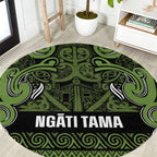 Aotearoa Iwi Ngāti Tama ki Taranaki Trust Round Carpet Maori Wharenui House Tribal Pattern