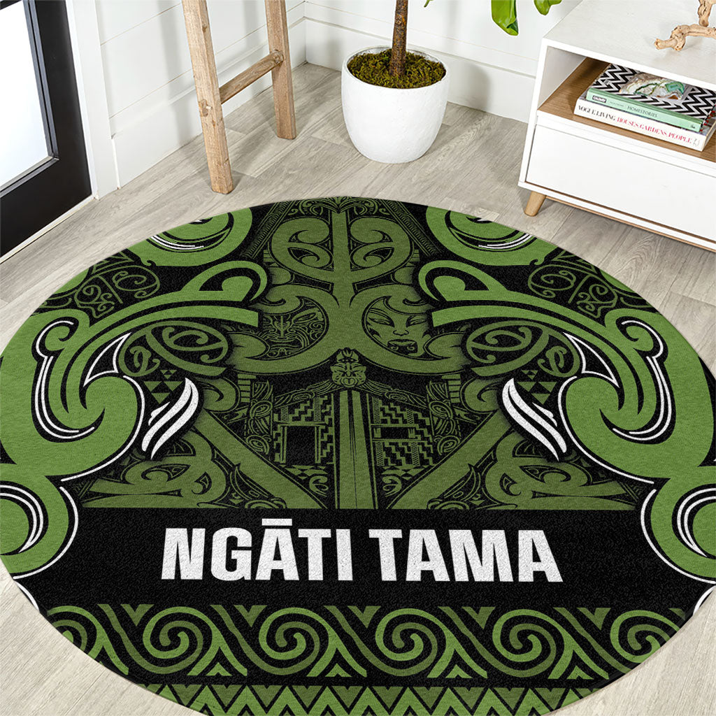 Aotearoa Iwi Ngāti Tama ki Taranaki Trust Round Carpet Maori Wharenui House Tribal Pattern