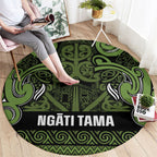 Aotearoa Iwi Ngāti Tama ki Taranaki Trust Round Carpet Maori Wharenui House Tribal Pattern