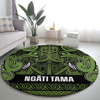 Aotearoa Iwi Ngāti Tama ki Taranaki Trust Round Carpet Maori Wharenui House Tribal Pattern