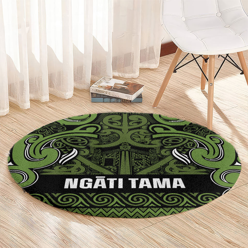 Aotearoa Iwi Ngāti Tama ki Taranaki Trust Round Carpet Maori Wharenui House Tribal Pattern