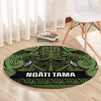 Aotearoa Iwi Ngāti Tama ki Taranaki Trust Round Carpet Maori Wharenui House Tribal Pattern
