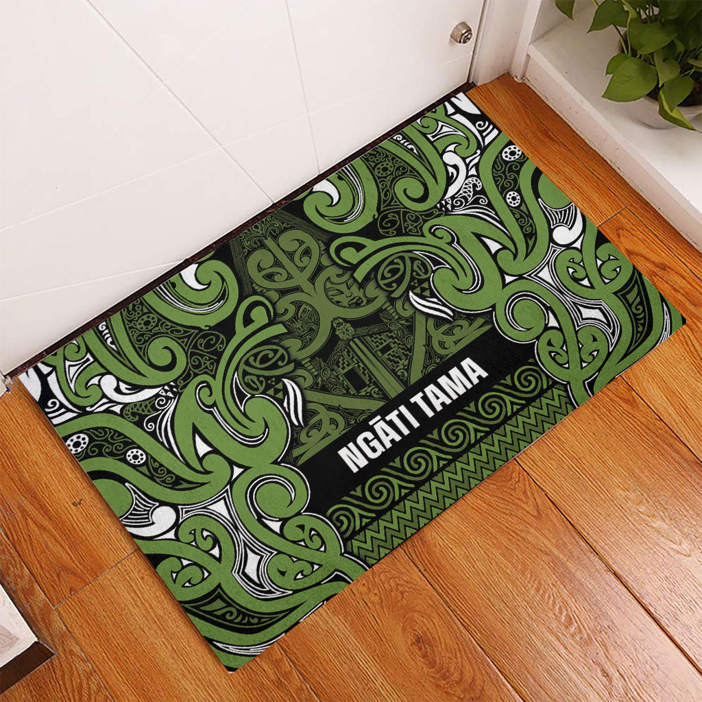 Aotearoa Iwi Ngāti Tama ki Taranaki Trust Rubber Doormat Maori Wharenui House Tribal Pattern