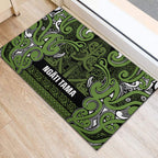 Aotearoa Iwi Ngāti Tama ki Taranaki Trust Rubber Doormat Maori Wharenui House Tribal Pattern