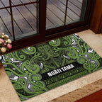 Aotearoa Iwi Ngāti Tama ki Taranaki Trust Rubber Doormat Maori Wharenui House Tribal Pattern