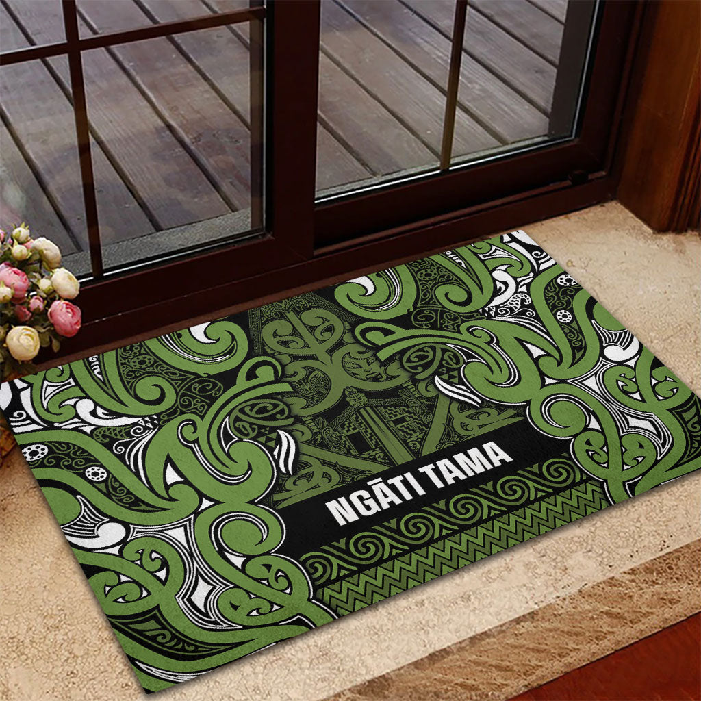 Aotearoa Iwi Ngāti Tama ki Taranaki Trust Rubber Doormat Maori Wharenui House Tribal Pattern