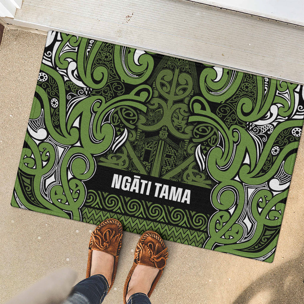 Aotearoa Iwi Ngāti Tama ki Taranaki Trust Rubber Doormat Maori Wharenui House Tribal Pattern