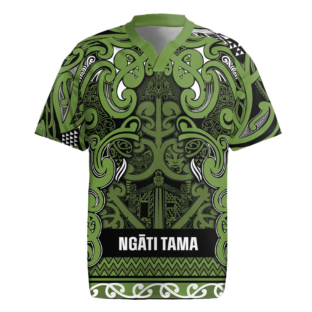 Aotearoa Iwi Ngāti Tama ki Taranaki Trust Rugby Jersey Maori Wharenui House Tribal Pattern