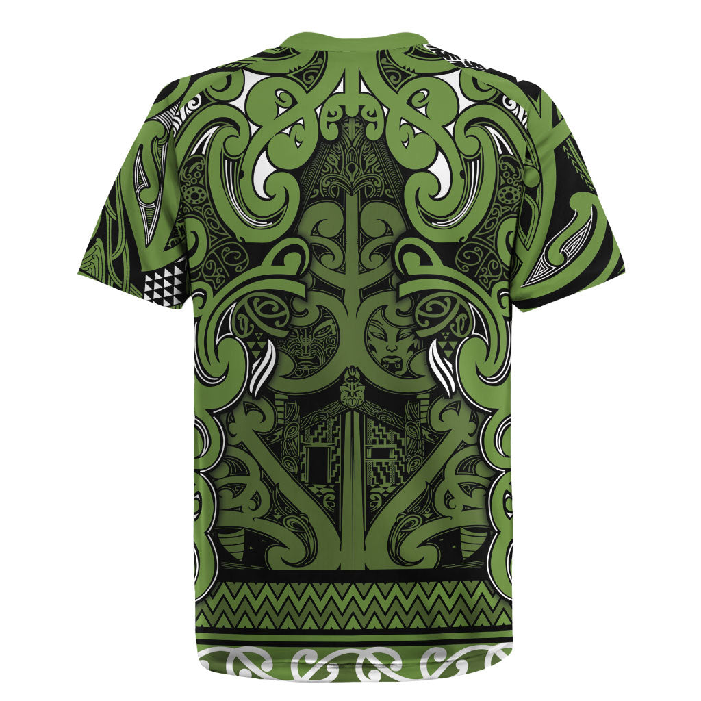 Aotearoa Iwi Ngāti Tama ki Taranaki Trust Rugby Jersey Maori Wharenui House Tribal Pattern