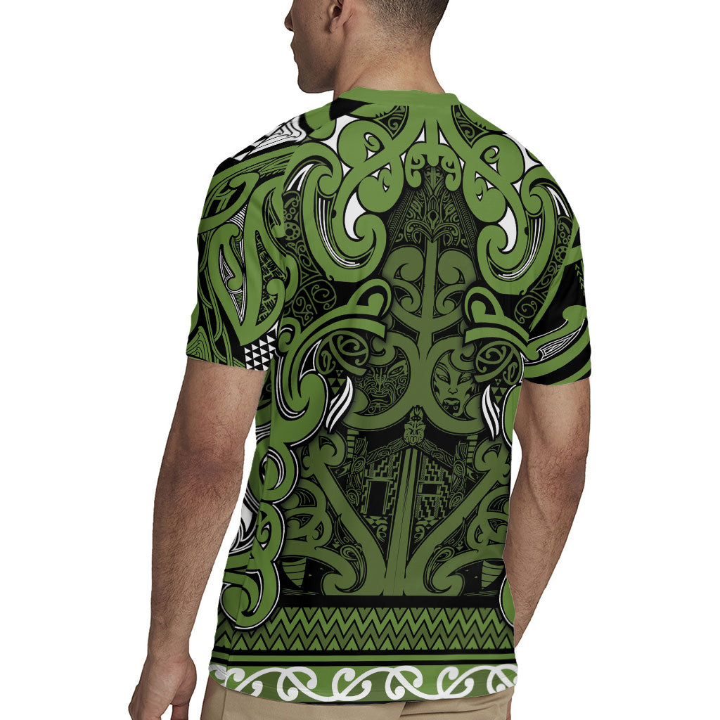 Aotearoa Iwi Ngāti Tama ki Taranaki Trust Rugby Jersey Maori Wharenui House Tribal Pattern