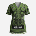 Aotearoa Iwi Ngāti Tama ki Taranaki Trust Scrub Top Maori Wharenui House Tribal Pattern