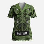 Aotearoa Iwi Ngāti Tama ki Taranaki Trust Scrub Top Maori Wharenui House Tribal Pattern