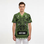 Aotearoa Iwi Ngāti Tama ki Taranaki Trust Scrub Top Maori Wharenui House Tribal Pattern