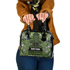 Aotearoa Iwi Ngāti Tama ki Taranaki Trust Shoulder Handbag Maori Wharenui House Tribal Pattern