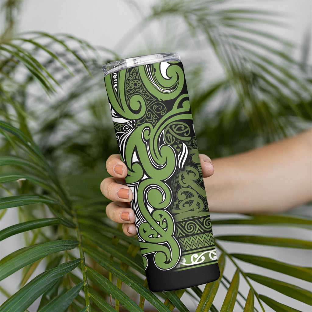 Aotearoa Iwi Ngāti Tama ki Taranaki Trust Skinny Tumbler Maori Wharenui House Tribal Pattern