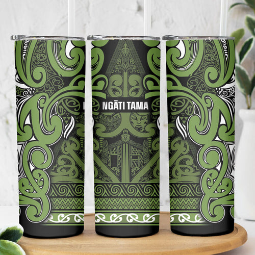 Aotearoa Iwi Ngāti Tama ki Taranaki Trust Skinny Tumbler Maori Wharenui House Tribal Pattern