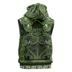 Aotearoa Iwi Ngāti Tama ki Taranaki Trust Sleeveless Hoodie Maori Wharenui House Tribal Pattern