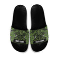 Aotearoa Iwi Ngāti Tama ki Taranaki Trust Slide Sandals Maori Wharenui House Tribal Pattern