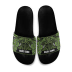 Aotearoa Iwi Ngāti Tama ki Taranaki Trust Slide Sandals Maori Wharenui House Tribal Pattern