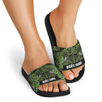 Aotearoa Iwi Ngāti Tama ki Taranaki Trust Slide Sandals Maori Wharenui House Tribal Pattern