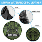 Aotearoa Iwi Ngāti Tama ki Taranaki Trust Spare Tire Cover Maori Wharenui House Tribal Pattern