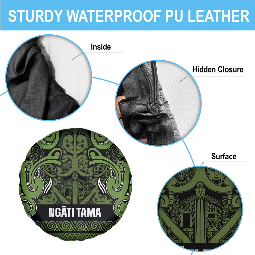 Aotearoa Iwi Ngāti Tama ki Taranaki Trust Spare Tire Cover Maori Wharenui House Tribal Pattern