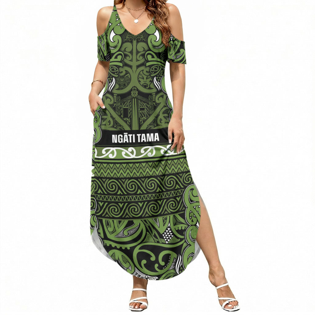 Aotearoa Iwi Ngāti Tama ki Taranaki Trust Summer Maxi Dress Maori Wharenui House Tribal Pattern