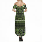 Aotearoa Iwi Ngāti Tama ki Taranaki Trust Summer Maxi Dress Maori Wharenui House Tribal Pattern