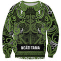 Aotearoa Iwi Ngāti Tama ki Taranaki Trust Sweatshirt Maori Wharenui House Tribal Pattern
