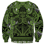Aotearoa Iwi Ngāti Tama ki Taranaki Trust Sweatshirt Maori Wharenui House Tribal Pattern