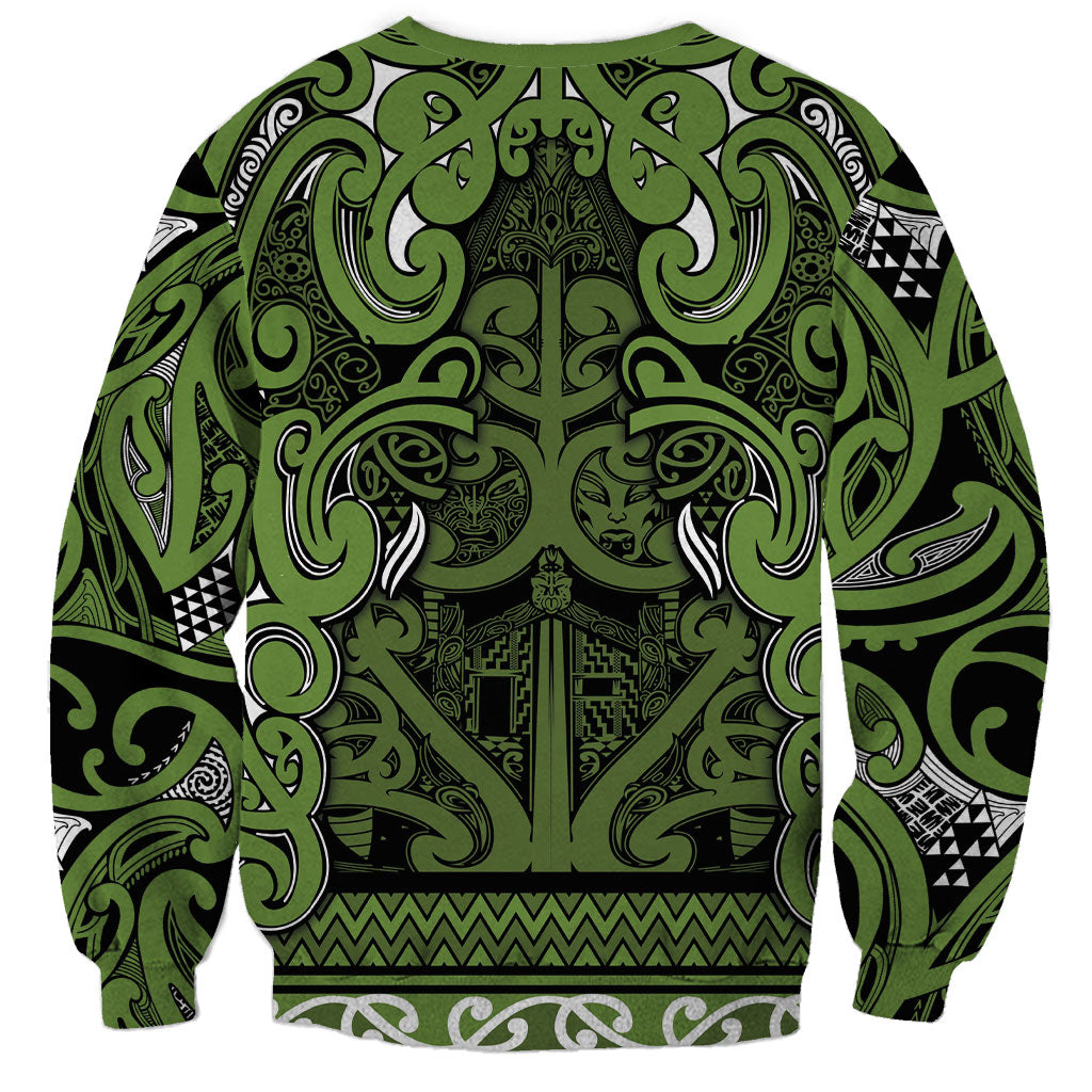 Aotearoa Iwi Ngāti Tama ki Taranaki Trust Sweatshirt Maori Wharenui House Tribal Pattern