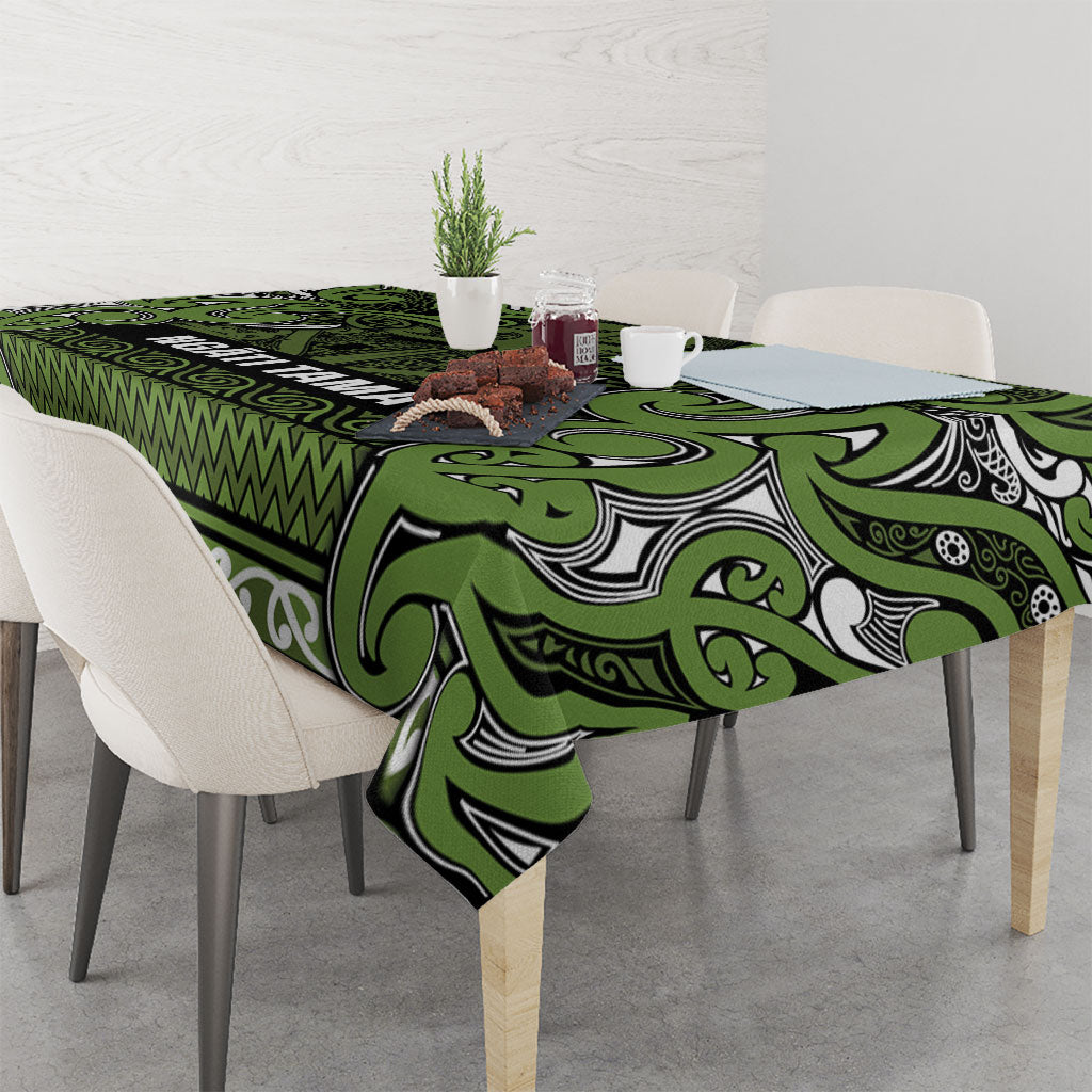 Aotearoa Iwi Ngāti Tama ki Taranaki Trust Tablecloth Maori Wharenui House Tribal Pattern