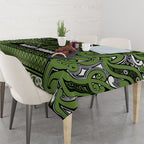 Aotearoa Iwi Ngāti Tama ki Taranaki Trust Tablecloth Maori Wharenui House Tribal Pattern