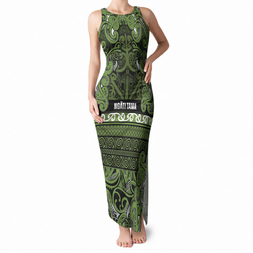 Aotearoa Iwi Ngāti Tama ki Taranaki Trust Tank Maxi Dress Maori Wharenui House Tribal Pattern