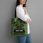 Aotearoa Iwi Ngāti Tama ki Taranaki Trust Tote Bag Maori Wharenui House Tribal Pattern