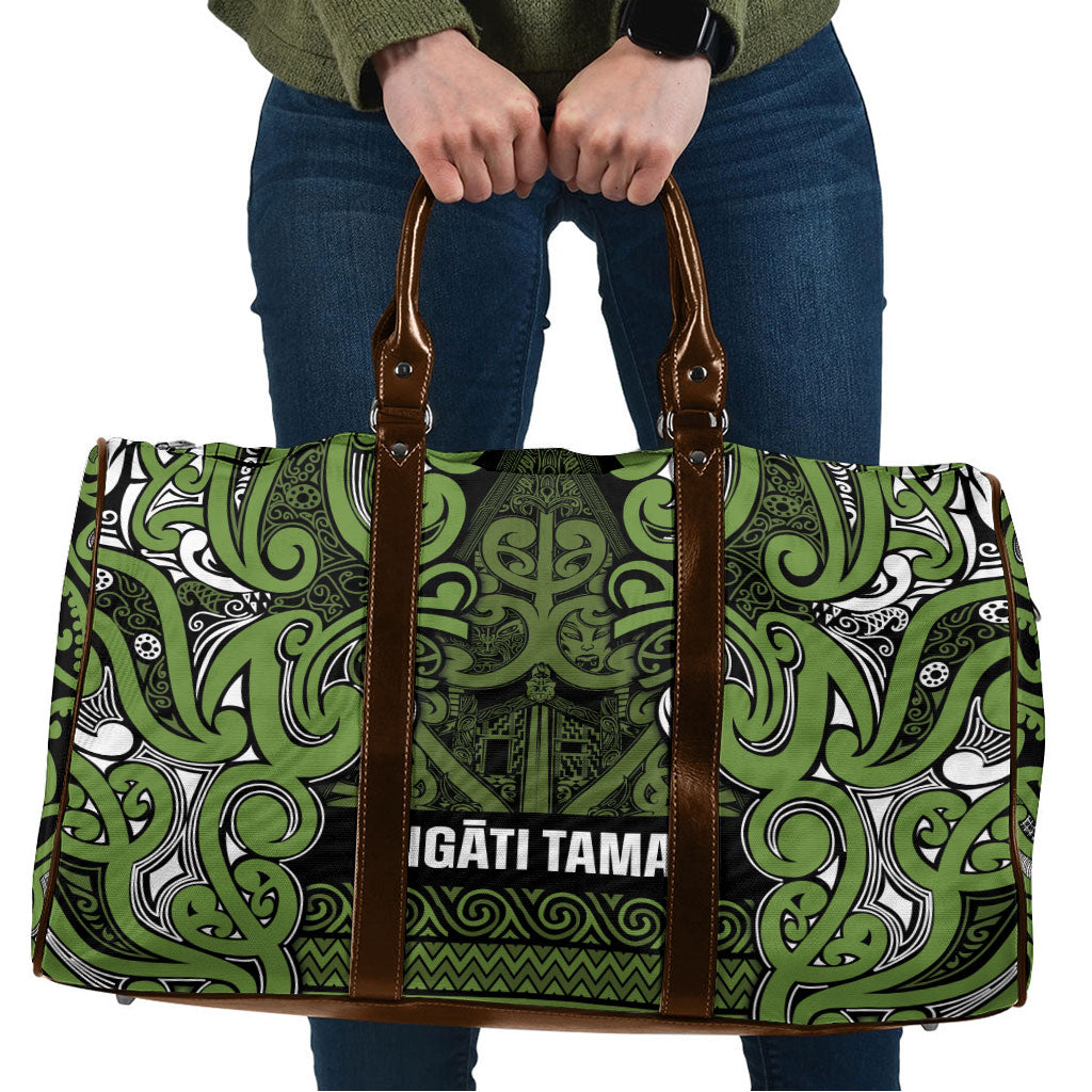Aotearoa Iwi Ngāti Tama ki Taranaki Trust Travel Bag Maori Wharenui House Tribal Pattern