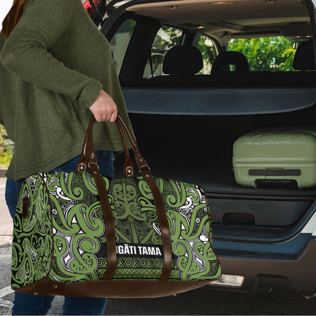 Aotearoa Iwi Ngāti Tama ki Taranaki Trust Travel Bag Maori Wharenui House Tribal Pattern