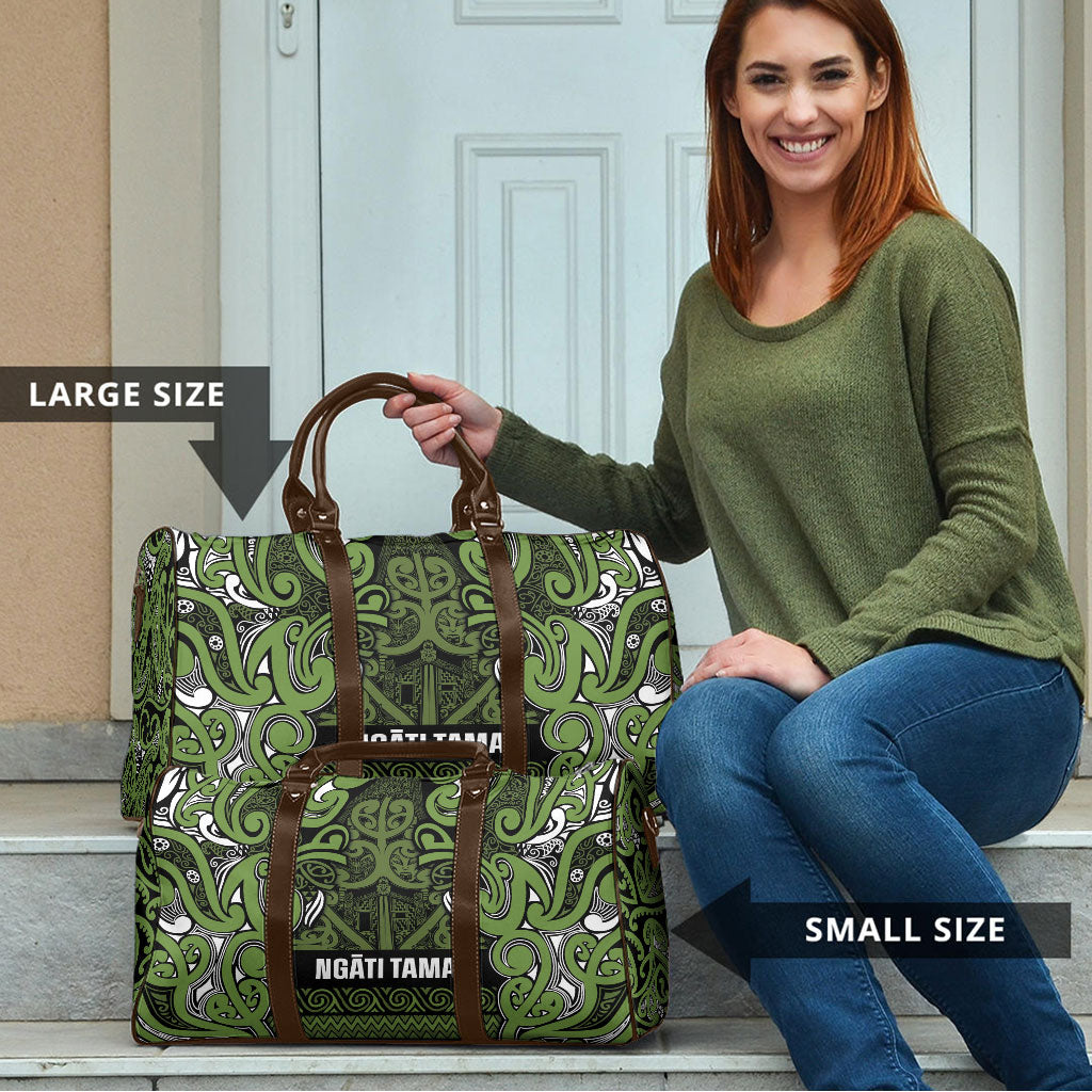 Aotearoa Iwi Ngāti Tama ki Taranaki Trust Travel Bag Maori Wharenui House Tribal Pattern