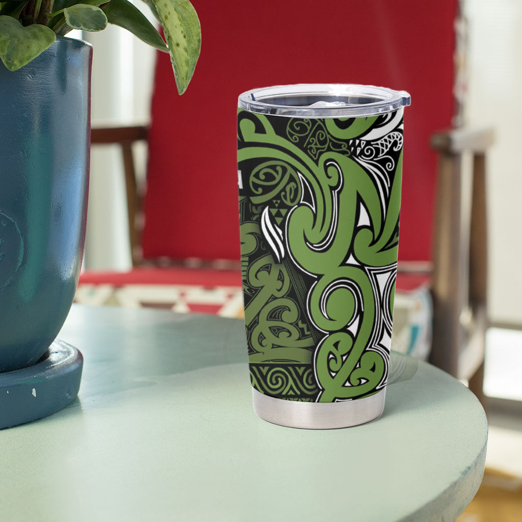 Aotearoa Iwi Ngāti Tama ki Taranaki Trust Tumbler Cup Maori Wharenui House Tribal Pattern