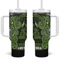 Aotearoa Iwi Ngāti Tama ki Taranaki Trust Tumbler With Handle Maori Wharenui House Tribal Pattern