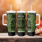 Aotearoa Iwi Ngāti Tama ki Taranaki Trust Tumbler With Handle Maori Wharenui House Tribal Pattern